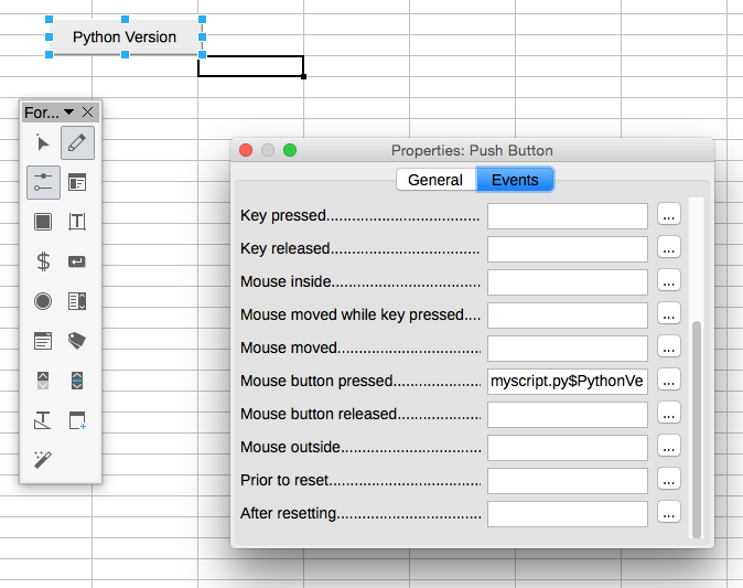 libreoffice form control with macro